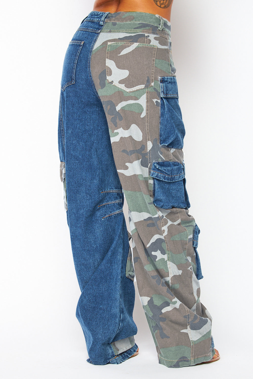 Camouflage Denim Cargo Jeans